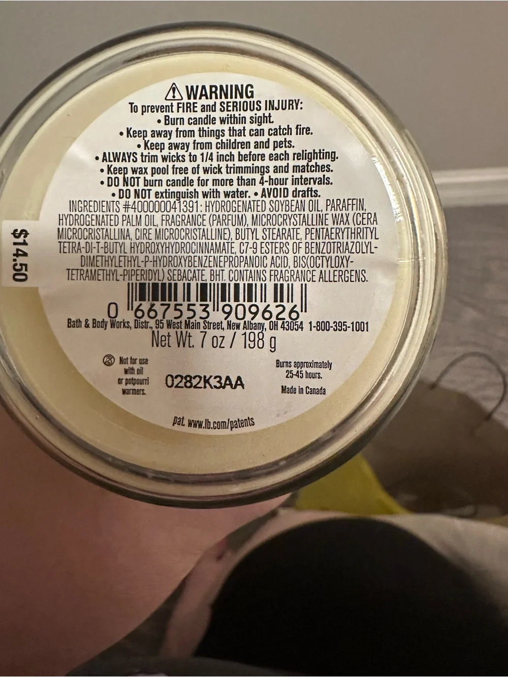 Bath & Body Works Twisted Peppermint Single Wick Candle 2020 Packaging Unburned